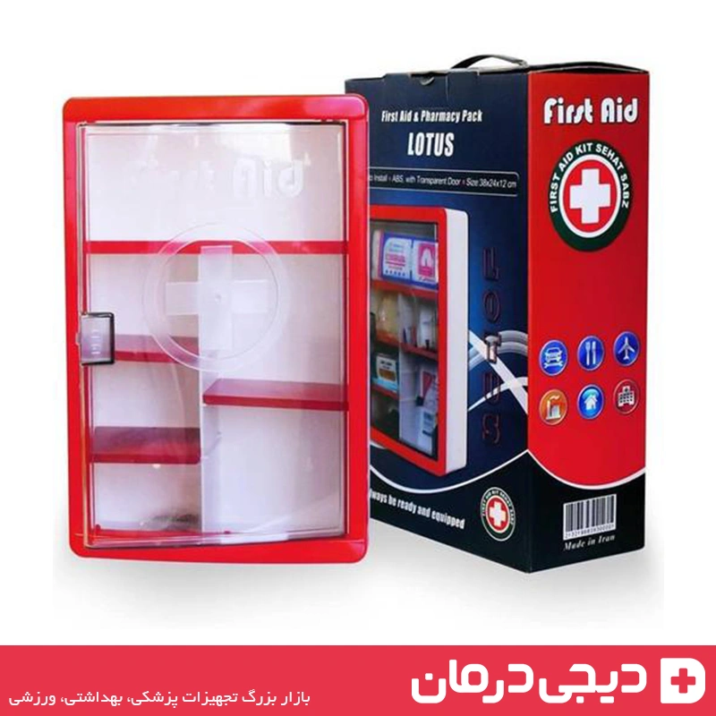 جعبه-کمک-های-اولیه-دیواری-لوتوس-با-درب-شفاف-مناسب-خانه-و-محل-کار