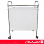 نمای-جانبی-ترالی-سه-کشو-پزشکی-کشودار-استیل-چرخدار-کلینیکی