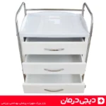 ترالی-سه-کشو-پزشکی-کشودار-چرخدار-مخصوص-بخش-پرستاری