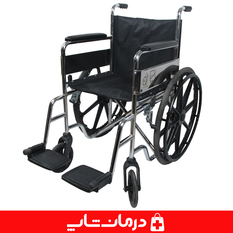 ویلچر دستی تاشو فلزی 806-ویلچر بیمارستانی سبک-ویلچر تایر بادی-ویلچر مقاوم سالمندان-خرید ویلچر دستی ارزان-ویلچر توانبخشی