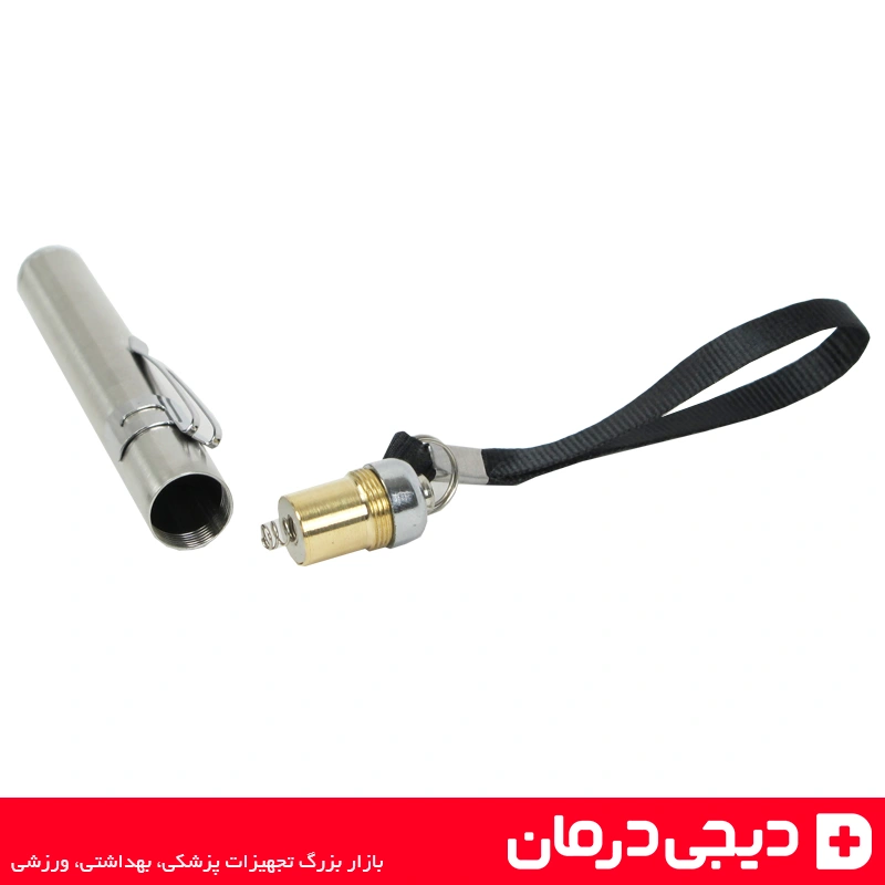 پن-لایت-پزشکی-استیل-چراغ-قوه-جیبی-پزشکی-نور-سفید-دیجی-درمان