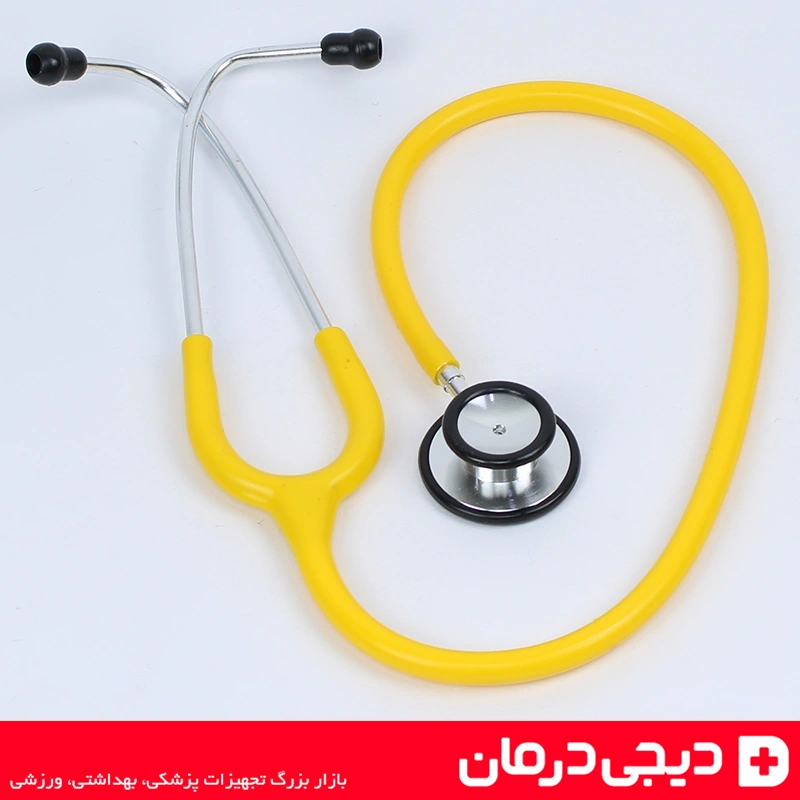 گوشی-پزشکی-deluxe-استتوسکوپ-دیلوکس-دوطرفه-زرد-کیفیت-بالا-دیجی-درمان