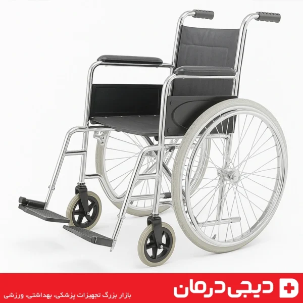 ویلچر-بیمار-تاشو-فلزی-خراسان-805-ویلچر-ساده-ویلچر-توانبخشی