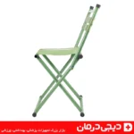 صندلی تاشو تسمه ای سبز فلزی مقاوم مناسب سفر و منزل
