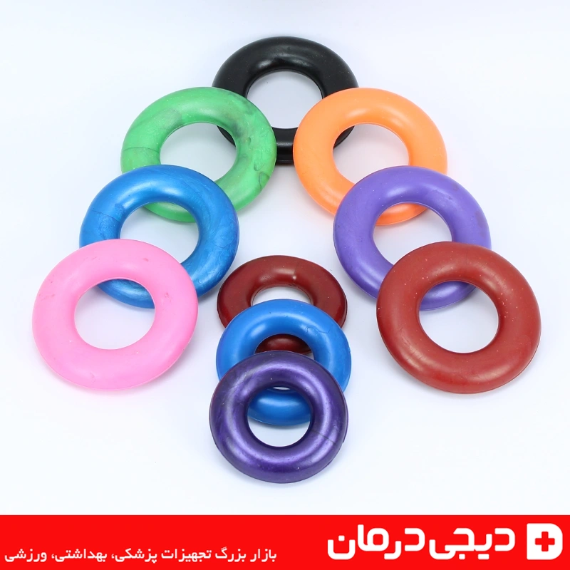 حلقه مچ دست 6cm حلقه تقویت مچ و ساعد لاستیکی 4 حلقه-مچ-صورتی-فیزیوتراپی-ورزش-دیجی-درمان-حلقه مچ دست