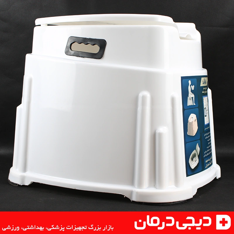 نمای جانبی توالت فرنگی لیماک 2025 مدل دوربسته با دسته حمل پلاستیکی