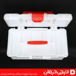 داخل جعبه کمک های اولیه صندوقی همراه سینی تقسیم بندی مناسب تجهیزات پزشکی