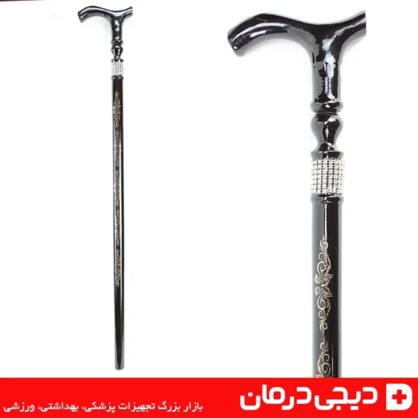 اندازه-گیری-طول-عصا-زنانه-چوبی-با-متر-حدود-نود-سانتی-متر-راهنمای-قد-مناسب