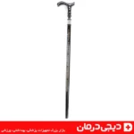 عصا-چوبی-زنانه-شیک-نگین-دار-طراحی-کلاسیک-بدنه-مشکی-نقوش-طلایی-خرید-سریع