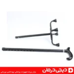 عصا-فلزی-4-پایه-مشکی-طول-قابل-تنظیم-سوراخ-های-پیاپی-بدنه-مینیمال-سبک-مقاوم-کاربرد-روزمره-فضای-بیرونی