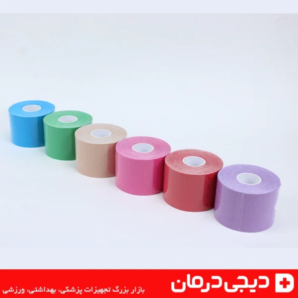 چسب کنزیوتیپ kinesiology tape مدل sp kj12 رنگ آبی مناسب ورزش درمانی و ارسال سریع