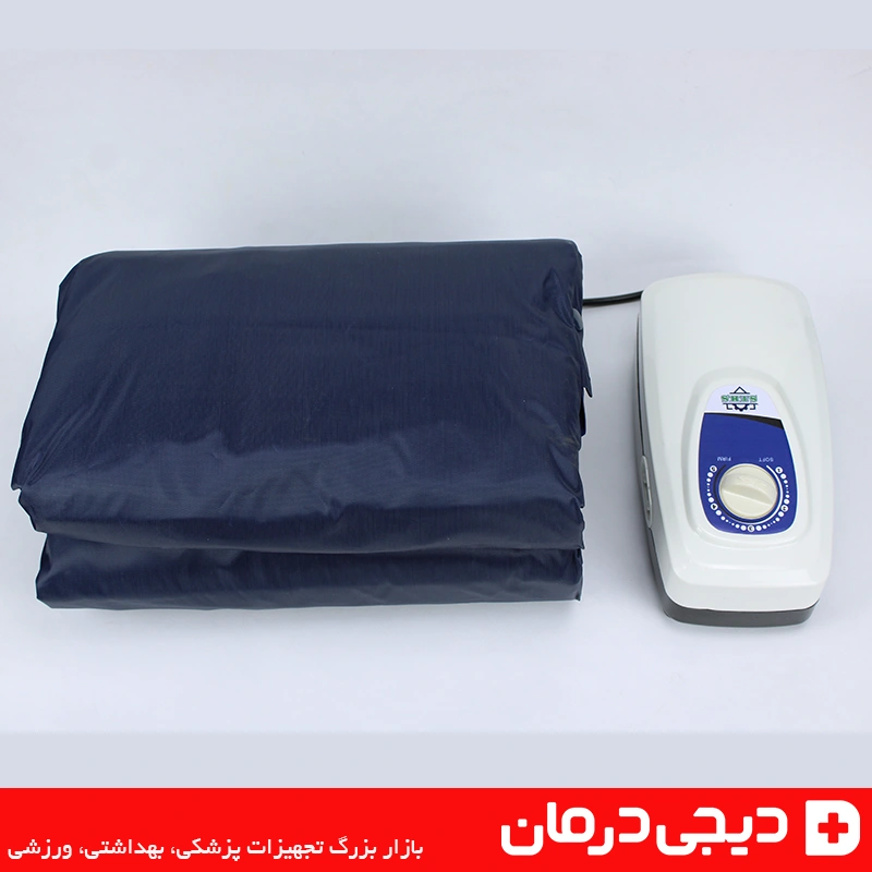 تشک مواج سلولی kmc مدل mh2 تشک ضد زخم بستر بیمار 1 کنار جعبه تشک مواج سلولی kmc mh2 شامل مشخصات اقلام همراه