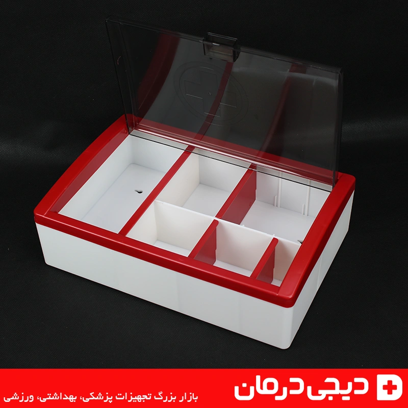جعبه کمک های اولیه دیواری الماس Almas سایز 34x23x10 1 پشت جعبه کمک های اولیه دیواری الماس پایه نصب مقاوم طراحی محکم