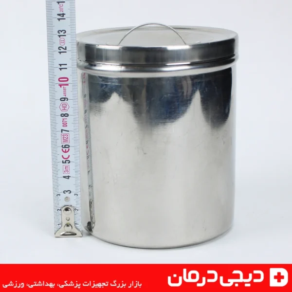 ظرف پنبه الکل استیل درب دار - ضدعفونی - مناسب بیمارستان - طراحی مقاوم